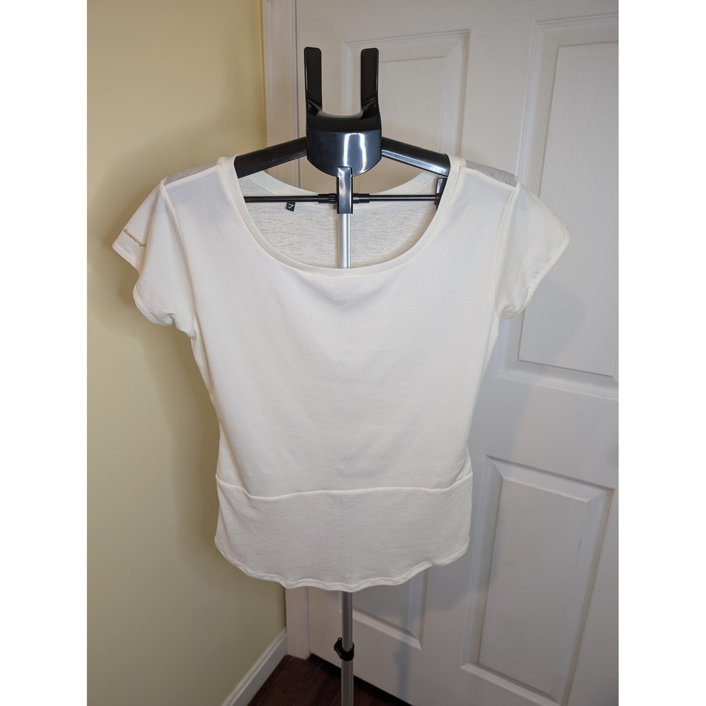 Gymshark x Whitney Simmons‎ Longline Cream Mesh Back Tee - Size S